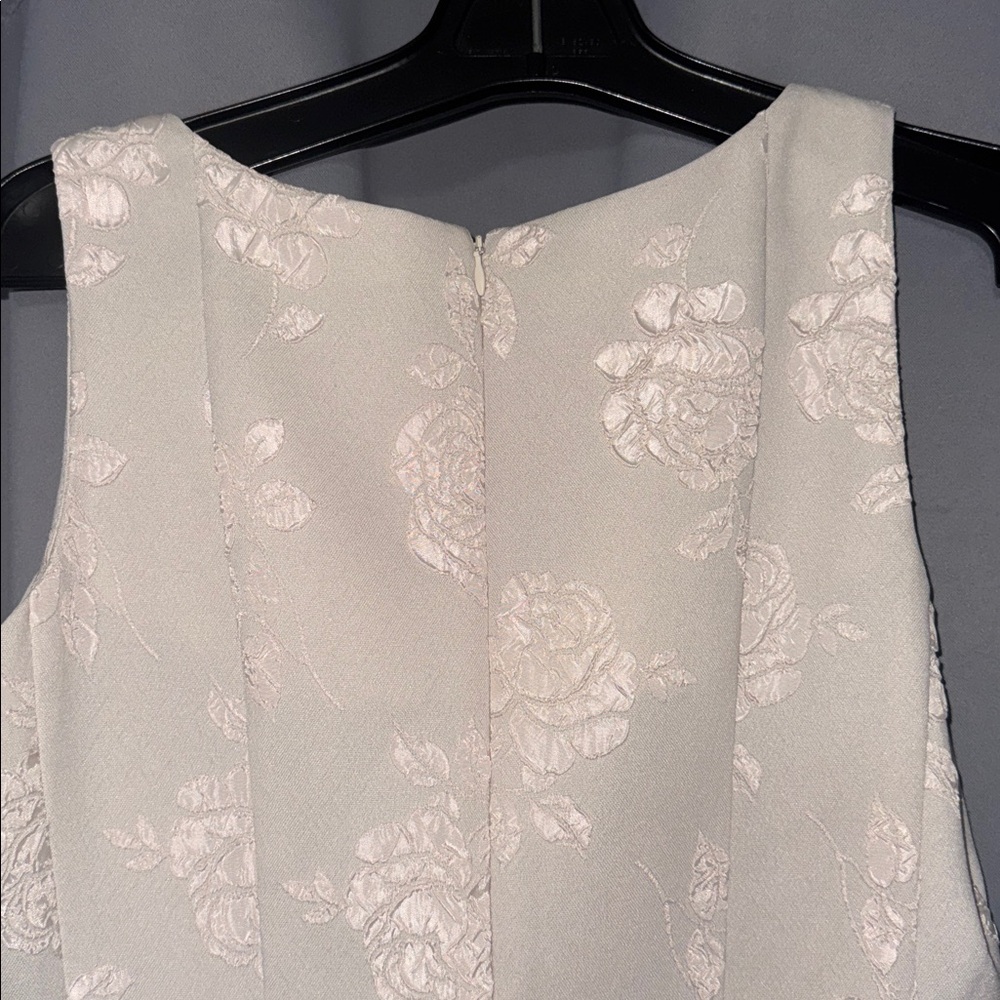 Just Taylor Ivory Floral Jacquard Sleeveless A-Line Dress Size 6 Elegant - Picture 6 of 7